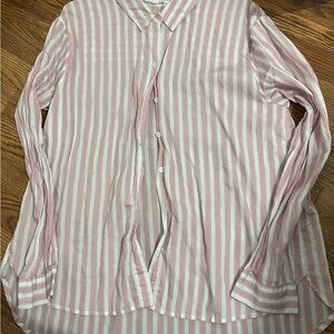 Jane and Delancey Pink and White Striped Blouse